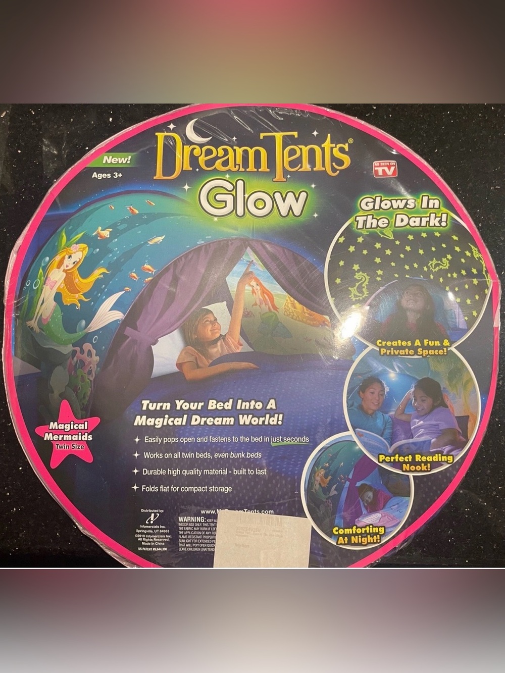 Dream Tents Glow in the Dark childs bed covering pop up twin size easy set up